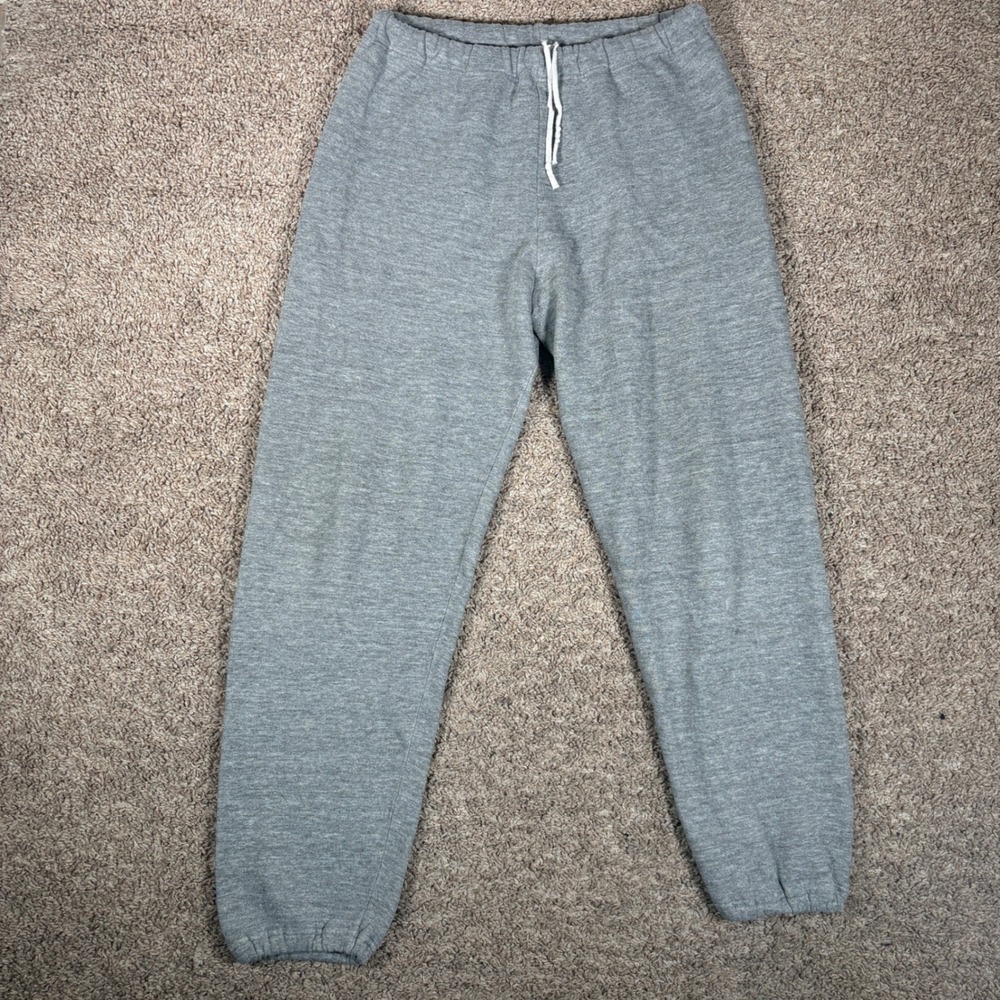Vintage Jerzees by Russell Mens Gray Sweatpants Drawstring Joggers Medium USA
